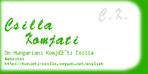 csilla komjati business card